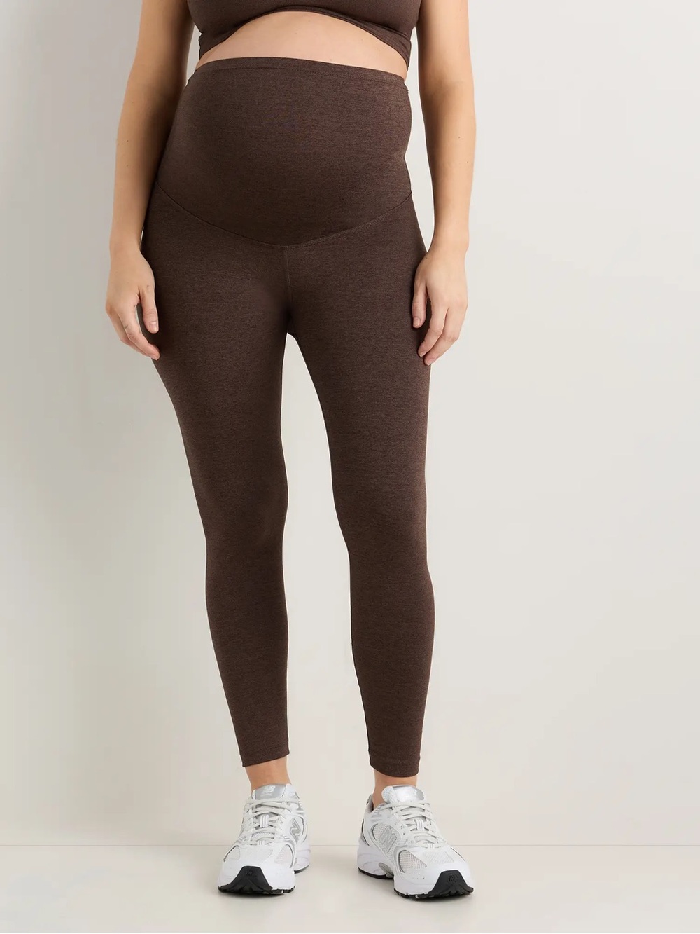 Quince Ultra-Soft Maternity Legging Heather Espresso Brown Small